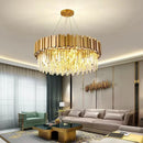 Axyaa Luxury LED Crystal Chandelier Ceiling Light for Modern Living Room