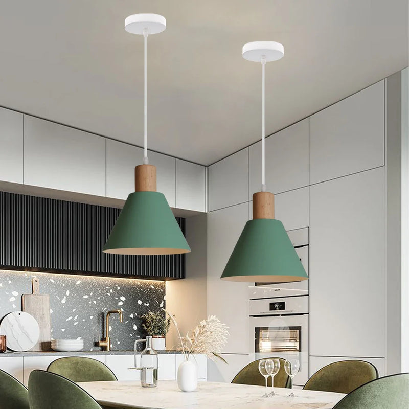 Axyaa Aluminium Hanging Lamps: Modern Nordic E27 Pendant Chandelier for Home Decor