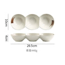 Axyaa Ceramic Three Grid Plate Set - Restaurant Snack Sushi Appetizer Seasoning Molecular Cuisine