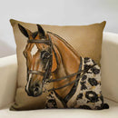 Axyaa Tropical Style Running Horses Pillowcase Home Decor Square Linen Animal Pillow Case