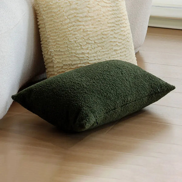 Axyaa White Plush Fur Cushion Cover - Nordic Style Sofa Pillowcase