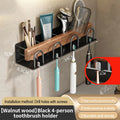 Axyaa Toothbrush Rack & Mug Holder with Toothpaste Squeezer - Wall Mounted Storage