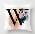 Axyaa Flower Cat Alphabet Pillowcase 45x45cm Cushion Cover, Modern Home Decor