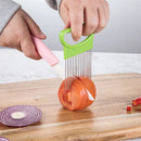 Axyaa Onion Cutter Holder Lemons Slicer Kitchen Gadget Fork Stainless Steel