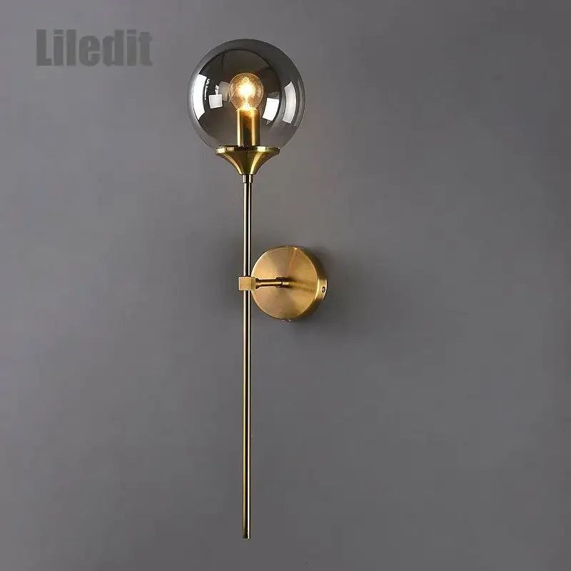 Axyaa Modern Nordic Glass Ball Wall Sconce Lighting for Home Decor
