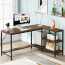 Axyaa L-Shaped Desk with Shelves: Reversible, Multi-Functional Gaming & Workstation for Home Office