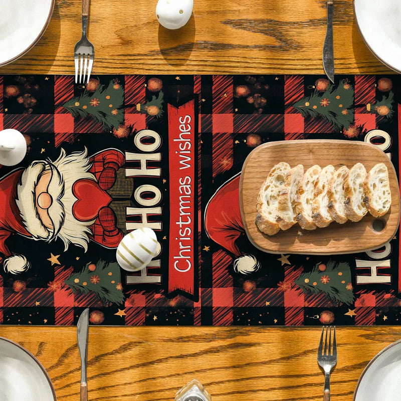 Axyaa Christmas Dwarf Love Table Runner Wedding Dining Decor.