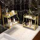 Axyaa Gold Makeup Organizer Shelf: Countertop & Wall-Mounted Cosmetic Storage Rack