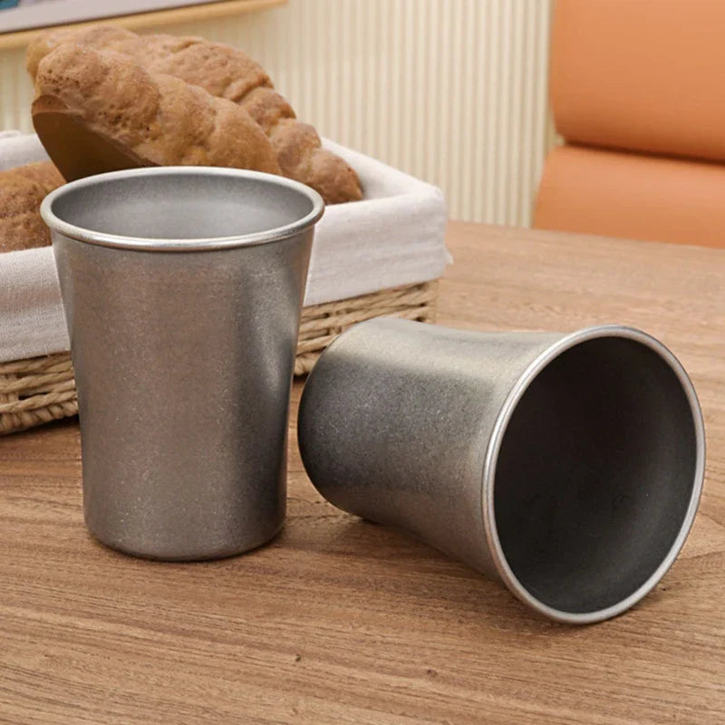 Axyaa Stainless Steel Retro Beer Mug: Double-Layer Coffee Cup for Outdoor Camping