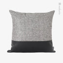 Axyaa Simple Modern Jacquard Stitched Square Pillow in Silver and Black Markings