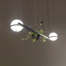 Axyaa LED Chandelier Plant Suspension Pendant Light - Black Kitchen Bar Dinning Room