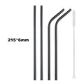 Axyaa Stainless Steel Straw Set - Reusable, High Quality, Colorful, with Cleaner Brush