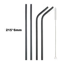 Axyaa Stainless Steel Straw Set - Reusable, High Quality, Colorful, with Cleaner Brush