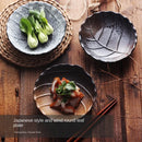 Axyaa Round Leaf Tree Ceramic Plate - Restaurant & Home Snack Vegetable Fruit Tray