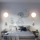 Axyaa Kids Space Planet Astronaut Wall Lamp Glass Ball Modern Bedroom Decor