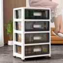 Axyaa 3-6 Tier Storage Cabinet, Large Capacity Organizer, Transparent Black for Living Room