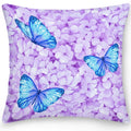 Axyaa Butterfly Flower Square Cushion Cover - Double Sided Home Decor