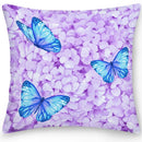Axyaa Butterfly Flower Square Cushion Cover - Double Sided Home Decor