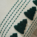 Axyaa Christmas Tree Embroidered Pillowcase Set - Cotton Linen Decor - 30x50cm