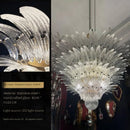 Axyaa Glass Monola Loft Chandelier: Luxury, Modern, Simple Design for Villa Living Room