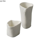 Axyaa Ceramic Gravy Boat Set: Creative Irregular Design for Specialty Tableware