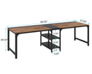 Axyaa 90.55'' 2 Person Double Computer Desk with Shelves and Spacious Desktop