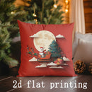 Axyaa Christmas Print Pillow Cover for Sofa Bedroom Car Decor