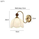Axyaa French Style Wall Lamp with Fabric Printing Lampshade for Living Room, Bedroom, Porch
