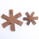 Axyaa Snowflake Wooden Pot Cushion Insulation Pad for Dining Table & Kitchen