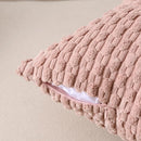 Axyaa Soft Corduroy Striped Pillow Covers 18x18 Inch Square Cushion Covers