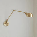 Axyaa Swing Arm Copper Wall Lamp with Green White Lampshade Nordic Modern Design