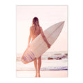 Nordic Beach Surfing Coconut Tree Poster Art Print Modern Home Decor by Axyaa