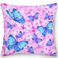 Axyaa Butterfly Flower Square Cushion Cover - Double Sided Home Decor