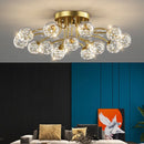 Axyaa LED Glass Ball Chandelier: Luxury Nordic Ceiling Light for Home Decor
