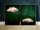 Sage Green Cloud Art Canvas Print for Modern Home Decor by Axyaa