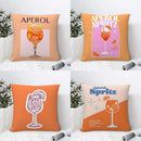 Axyaa Aperol Spritz Themed Pillow Covers for Sofa, Bedroom, Car