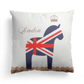 Axyaa European Beige Flag Pillow Cover - 45x45, British Style, Mediterranean Influence