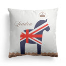 Axyaa European Beige Flag Pillow Cover - 45x45, British Style, Mediterranean Influence