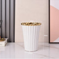 Axyaa Crown Ceramic Vase, Gold Black White, Modern Flower Ware, Home Decor Ornaments