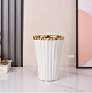 Axyaa Crown Ceramic Vase, Gold Black White, Modern Flower Ware, Home Decor Ornaments