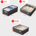 Axyaa Drawer Organizer Set - Gray, Foldable Closet Storage Box with Dividers