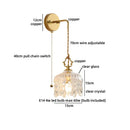 Axyaa Gold LED Crystal Glass Wall Sconce - Modern Nordic Bedroom Balcony Lamp