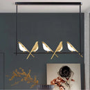 Axyaa Modern Gold Magpie LED Ceiling Chandelier, Dining Room Ring Light Pendant Lamp Decor