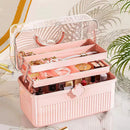 Axyaa 3-Layer Plastic Craft Organizer Box with Handle