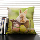 Axyaa Cute Dog Cat Pattern 45x45cm Linen Pillowcase for Living Room Sofa