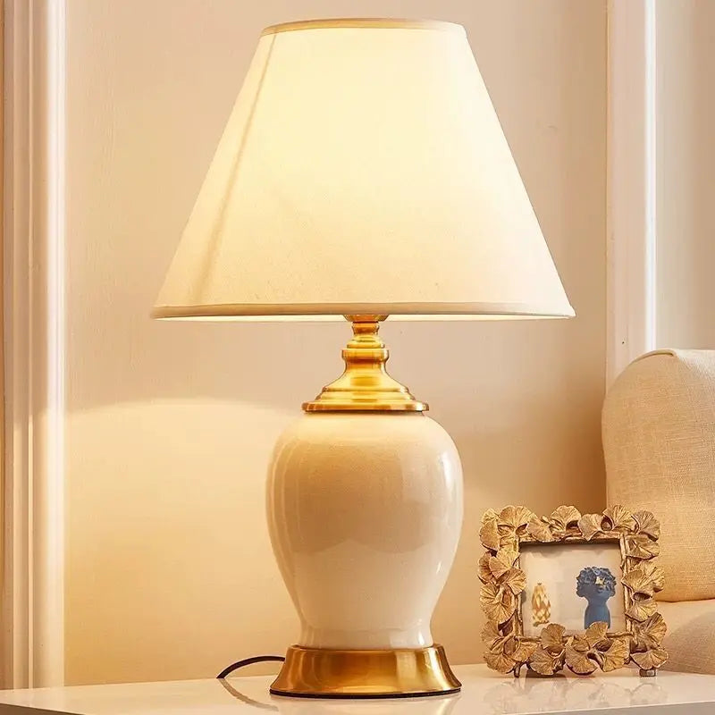 Axyaa Luxury Ceramic LED Table Lamp with Modern Flower Design