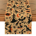 Axyaa Halloween Bat Witch Table Runner - Kitchen Party Decorations