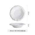Axyaa Rock Pattern Ceramic Deep Plate - Premium White Restaurant Tableware