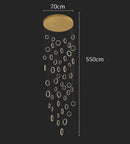Axyaa LED Ring Pendant Chandelier | Adjustable Hanging Cables | Gold/Black | Home Dining Living Room