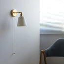 Axyaa Ceramic LED Wall Lamp: Japan Style Gold Brass Arm, Up Down Rotate